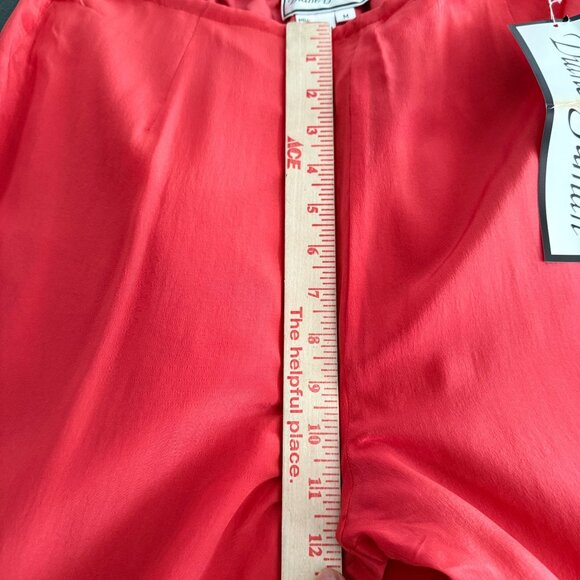 NWT Diane Gilman 100% Silk Wide Leg Lounge Pants Women's Medium Casualchic Red - Picture 9 of 10